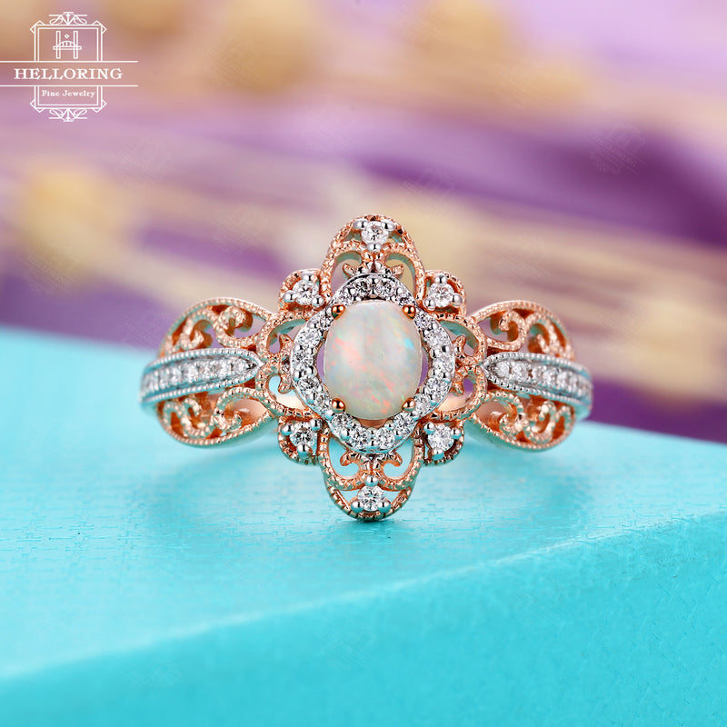 vintage opal engagement rings