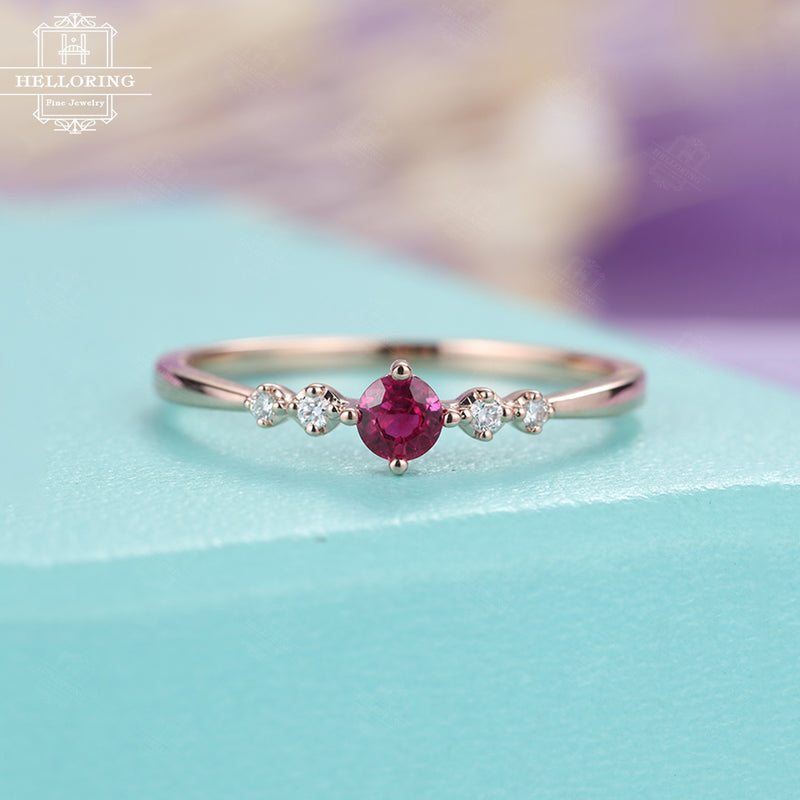 Simple Ruby Engagement Rings