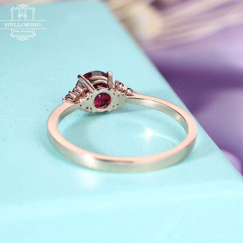 Dainty 925 Sterling Silver Pink Ruby Flower Promise Ring for Her, Small  Womens Ruby Engagement Ring, Simple & Elegant Womens Promise Ring - Etsy