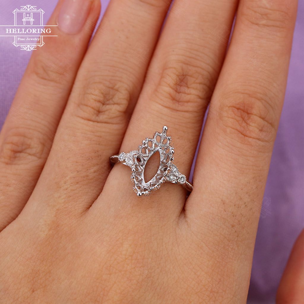 Marquise semi mount engagement rings discount
