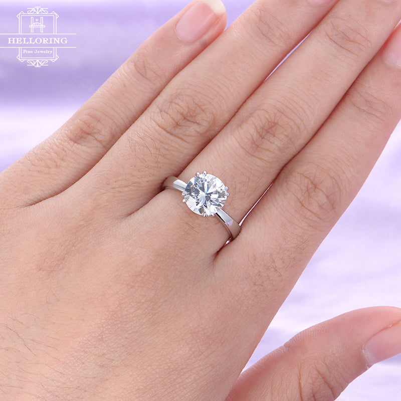 Unique engagement ring Moissanite engagement ring Women Wedding Diamond Vintage Bridal Jewelry Anniversary gift for her Matching Promise